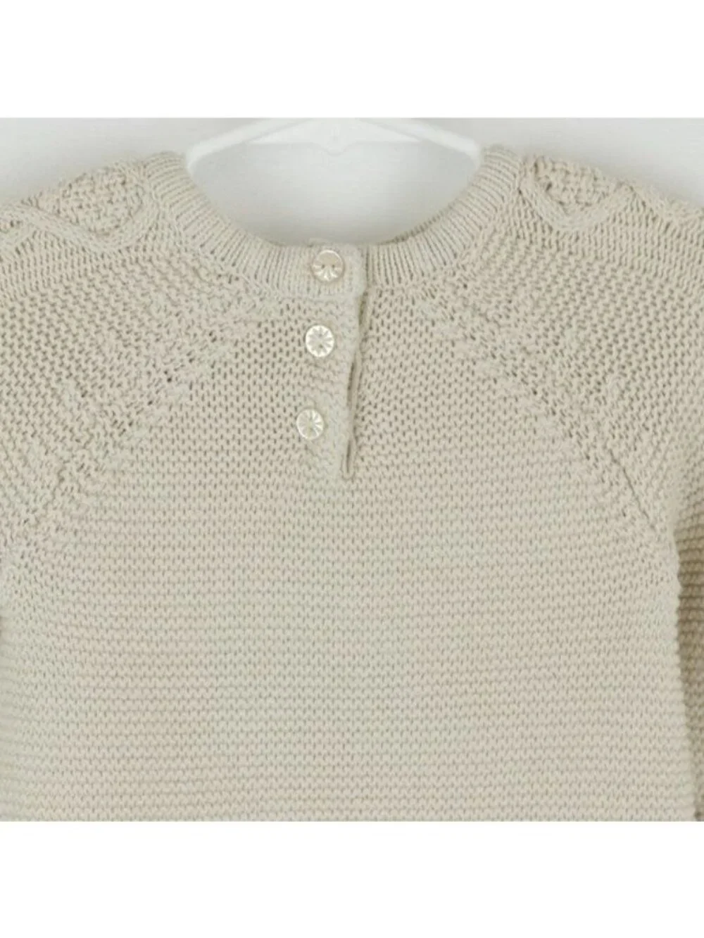 Cupcakes and Cashmere Girls Size 18 Month Tan Cabled Crewneck Sweater Dress